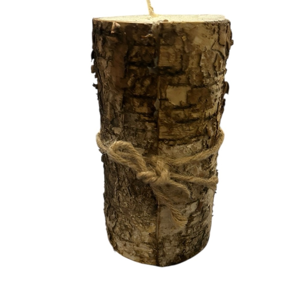 Cabincore Parker Hill Rustic Birch Pillar Candle 6”